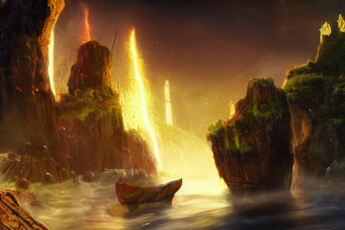 Trending splash art highly detailed bright mood mixed media concept art:0.5 intricate detailed wonderous landscape 4k volumetric lighting dramatic lighting award-winning:0.5 [text logo]