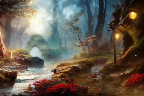 Trending splash art highly detailed bright mood mixed media concept art:0.5 intricate detailed wonderous landscape 4k volumetric lighting dramatic lighting award-winning:0.5 [text logo]