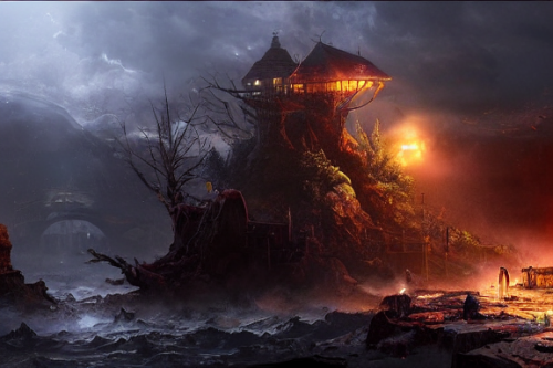 Trending splash art highly detailed bright mood mixed media concept art:0.5 intricate detailed wonderous landscape 4k volumetric lighting dramatic lighting award-winning:0.5 [text logo]