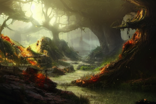 Trending splash art highly detailed bright mood mixed media concept art:0.5 intricate detailed wonderous landscape 4k volumetric lighting dramatic lighting award-winning:0.5 [text logo]