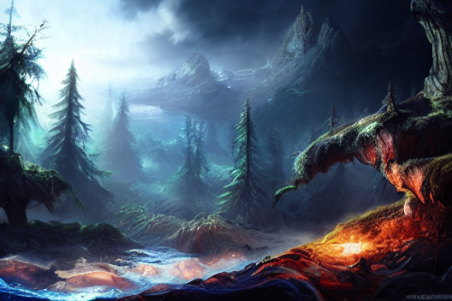 Trending splash art highly detailed bright mood mixed media concept art:0.5 intricate detailed wonderous landscape 4k volumetric lighting dramatic lighting award-winning:0.5 [text logo]