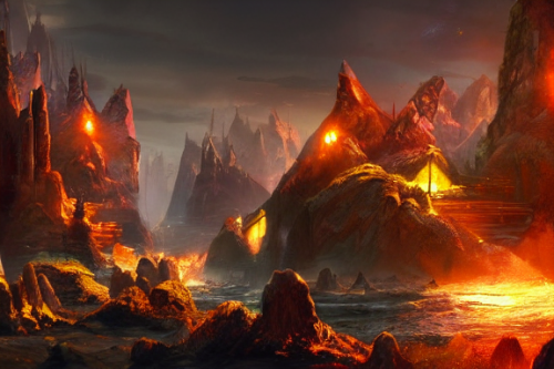 Trending splash art highly detailed bright mood mixed media concept art:0.5 intricate detailed wonderous landscape 4k volumetric lighting dramatic lighting award-winning:0.5 [text logo]