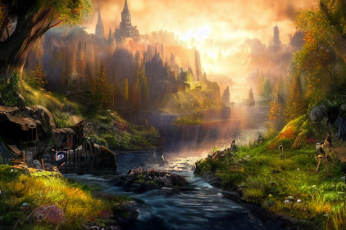 Trending splash art highly detailed bright mood mixed media concept art:0.5 intricate detailed wonderous landscape 4k volumetric lighting dramatic lighting award-winning:0.5 [text logo]