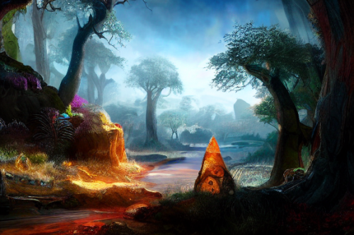 Trending splash art highly detailed bright mood mixed media concept art:0.5 intricate detailed wonderous landscape 4k volumetric lighting dramatic lighting award-winning:0.5 [text logo]