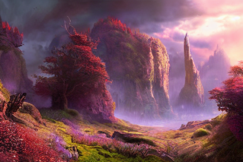 Trending splash art highly detailed bright mood mixed media concept art:0.5 intricate detailed wonderous landscape 4k volumetric lighting dramatic lighting award-winning:0.5 [text logo]