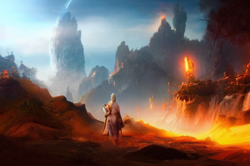 Trending splash art highly detailed bright mood mixed media concept art:0.5 intricate detailed wonderous landscape 4k volumetric lighting dramatic lighting award-winning:0.5 [text logo]