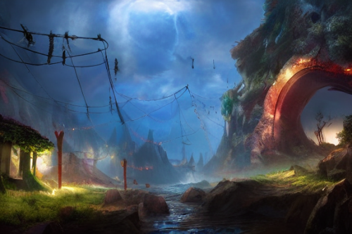 Trending splash art highly detailed bright mood mixed media concept art:0.5 intricate detailed wonderous landscape 4k volumetric lighting dramatic lighting award-winning:0.5 [text logo]