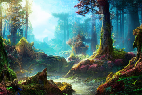 Trending splash art highly detailed bright mood mixed media concept art:0.5 intricate detailed wonderous landscape 4k volumetric lighting dramatic lighting award-winning:0.5 [text logo]