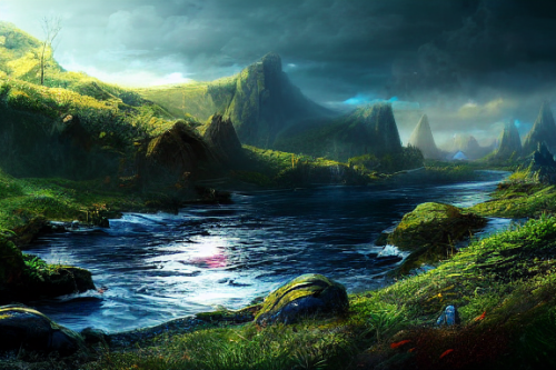 Trending splash art highly detailed bright mood mixed media concept art:0.5 intricate detailed wonderous landscape 4k volumetric lighting dramatic lighting award-winning:0.5 [text logo]