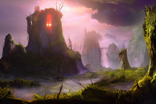 Trending splash art highly detailed bright mood mixed media concept art:0.5 intricate detailed wonderous landscape 4k volumetric lighting dramatic lighting award-winning:0.5 [text logo]