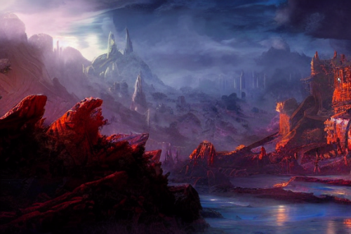 Trending splash art highly detailed bright mood mixed media concept art:0.5 intricate detailed wonderous landscape 4k volumetric lighting dramatic lighting award-winning:0.5 [text logo]