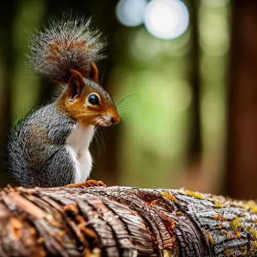 incredibly detailed (cute fluffy brown squirrels )1 (in a forest on a log)1 (f/1.4 50mm 200iso 4k bokeh soft lighting hyperdetailed hd 4k 8k sharp focus highly detailed)1