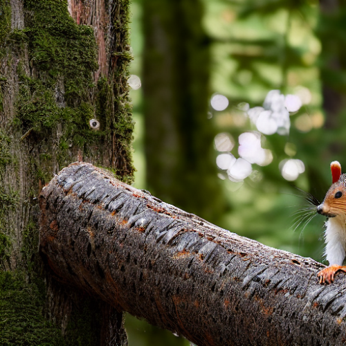 incredibly detailed (cute fluffy brown squirrels )1 (in a forest on a log)1 (f/1.4 50mm 200iso 4k bokeh soft lighting hyperdetailed hd 4k 8k sharp focus highly detailed)1