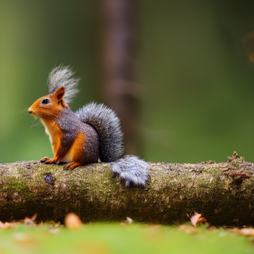 incredibly detailed (cute fluffy brown squirrels )1 (in a forest on a log)1 (f/1.4 50mm 200iso 4k bokeh soft lighting hyperdetailed hd 4k 8k sharp focus highly detailed)1