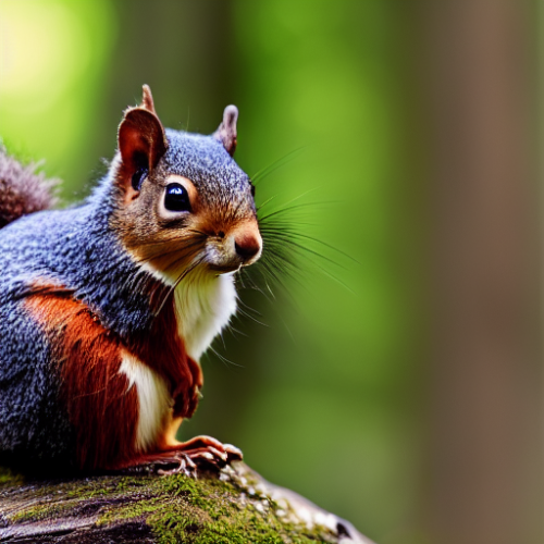 incredibly detailed (cute fluffy brown squirrels )1 (in a forest on a log)1 (f/1.4 50mm 200iso 4k bokeh soft lighting hyperdetailed hd 4k 8k sharp focus highly detailed)1