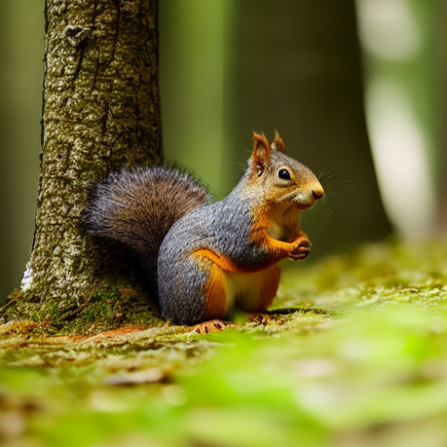 incredibly detailed (cute fluffy brown squirrels )1 (in a forest on a log)1 (f/1.4 50mm 200iso 4k bokeh soft lighting hyperdetailed hd 4k 8k sharp focus highly detailed)1
