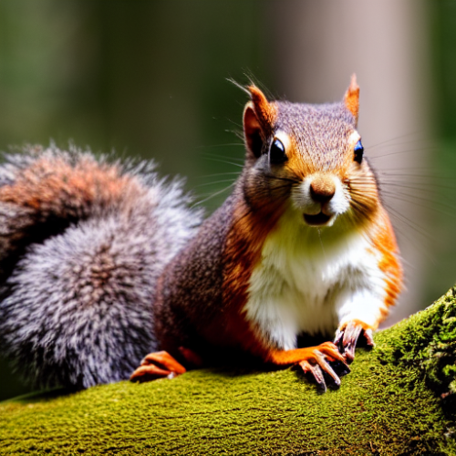 incredibly detailed (cute fluffy brown squirrels )1 (in a forest on a log)1 (f/1.4 50mm 200iso 4k bokeh soft lighting hyperdetailed hd 4k 8k sharp focus highly detailed)1