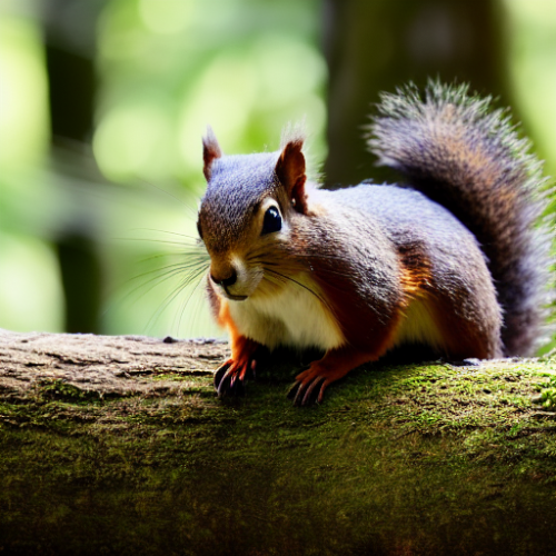 incredibly detailed (cute fluffy brown squirrels )1 (in a forest on a log)1 (f/1.4 50mm 200iso 4k bokeh soft lighting hyperdetailed hd 4k 8k sharp focus highly detailed)1