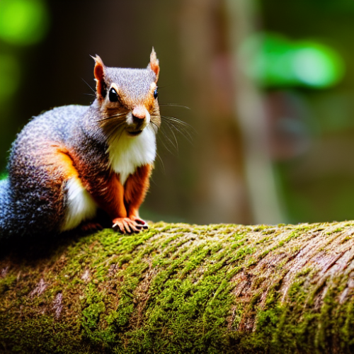 incredibly detailed (cute fluffy brown squirrels )1 (in a forest on a log)1 (f/1.4 50mm 200iso 4k bokeh soft lighting hyperdetailed hd 4k 8k sharp focus highly detailed)1