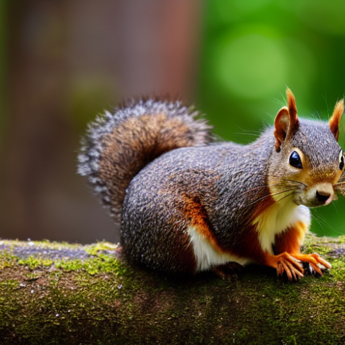 incredibly detailed (cute fluffy brown squirrels )1 (in a forest on a log)1 (f/1.4 50mm 200iso 4k bokeh soft lighting hyperdetailed hd 4k 8k sharp focus highly detailed)1