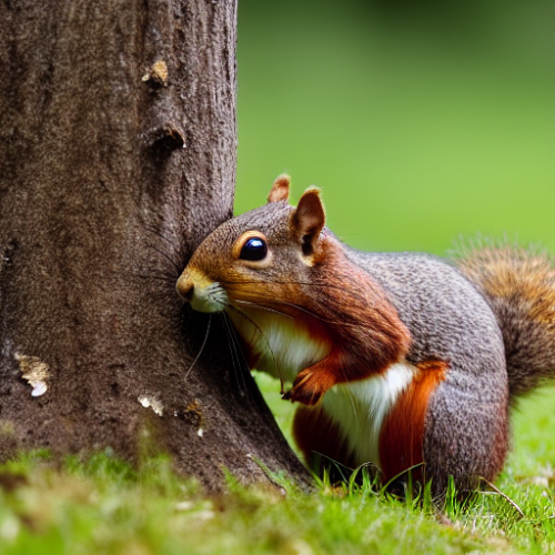 incredibly detailed (cute fluffy brown squirrels )1 (in a forest on a log)1 (f/1.4 50mm 200iso 4k bokeh soft lighting hyperdetailed hd 4k 8k sharp focus highly detailed)1