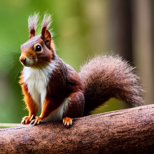 incredibly detailed (cute fluffy brown squirrels )1 (in a forest on a log)1 (f/1.4 50mm 200iso 4k bokeh soft lighting hyperdetailed hd 4k 8k sharp focus highly detailed)1