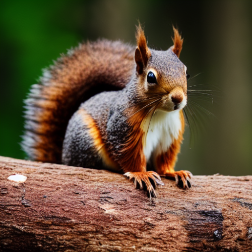 incredibly detailed (cute fluffy brown squirrels )1 (in a forest on a log)1 (f/1.4 50mm 200iso 4k bokeh soft lighting hyperdetailed hd 4k 8k sharp focus highly detailed)1