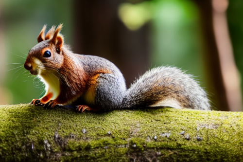 incredibly detailed (cute fluffy brown squirrels )1 (in a forest on a log)1 (f/1.4 50mm 200iso 4k bokeh soft lighting hyperdetailed hd 4k 8k sharp focus highly detailed)1