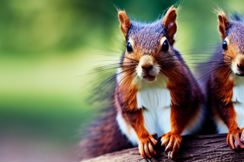 incredibly detailed (cute fluffy brown squirrels )1 (in a forest on a log)1 (f/1.4 50mm 200iso 4k bokeh soft lighting hyperdetailed hd 4k 8k sharp focus highly detailed)1
