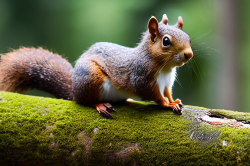 incredibly detailed (cute fluffy brown squirrels )1 (in a forest on a log)1 (f/1.4 50mm 200iso 4k bokeh soft lighting hyperdetailed hd 4k 8k sharp focus highly detailed)1